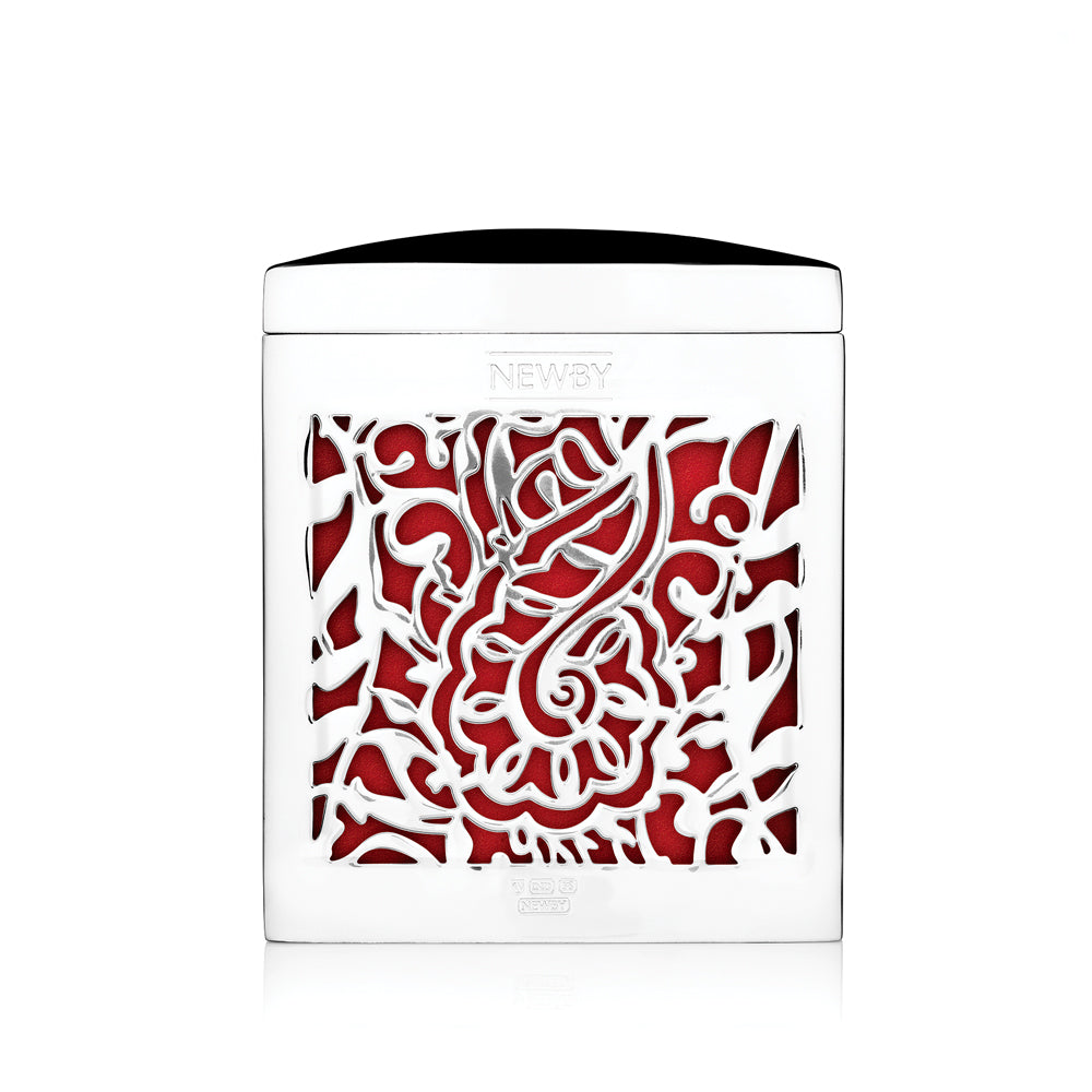 Silver Plated Lattice caddy (Red insert) (no.8)